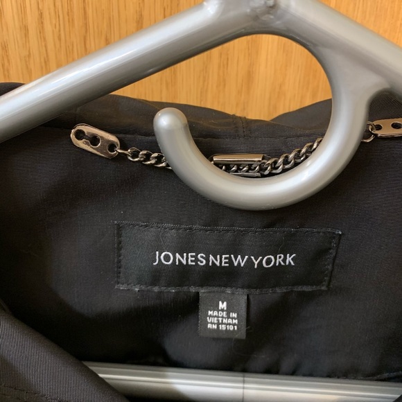 Women’s Jones New York Black Swing Rain Coat Sz M - Picture 3 of 3